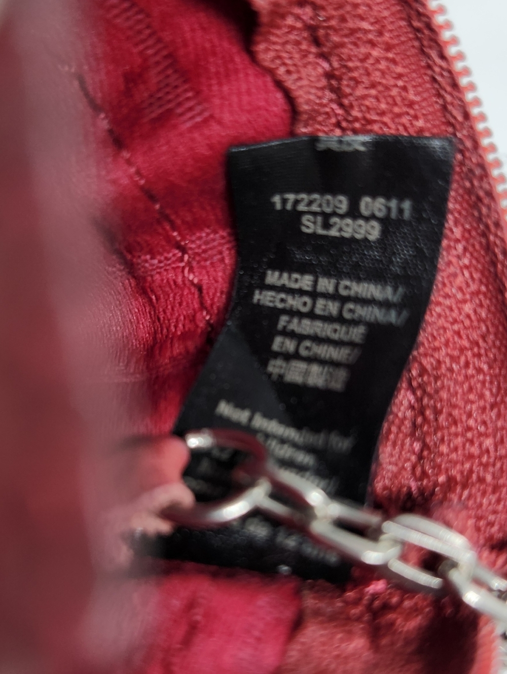 Fossil Emory Red Leather Zip Top Flap Snap Coin, Card & Key Chain Change Purse - Picture 11 of 11